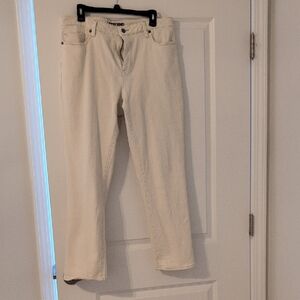 Lands' End Cream Straight Leg Jeans